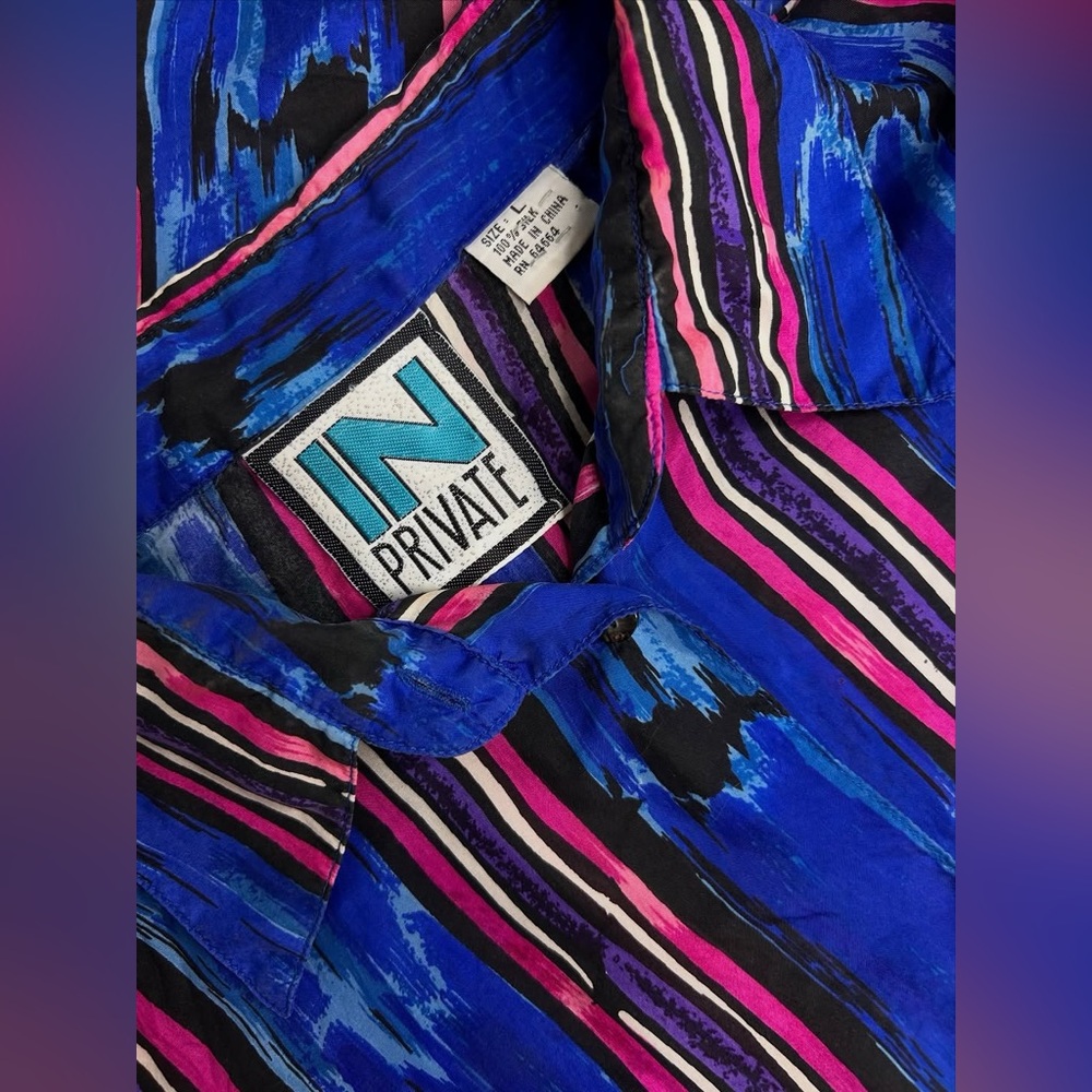Vintage 80s/90s authentic silk striped blouse by IN PRIVATE